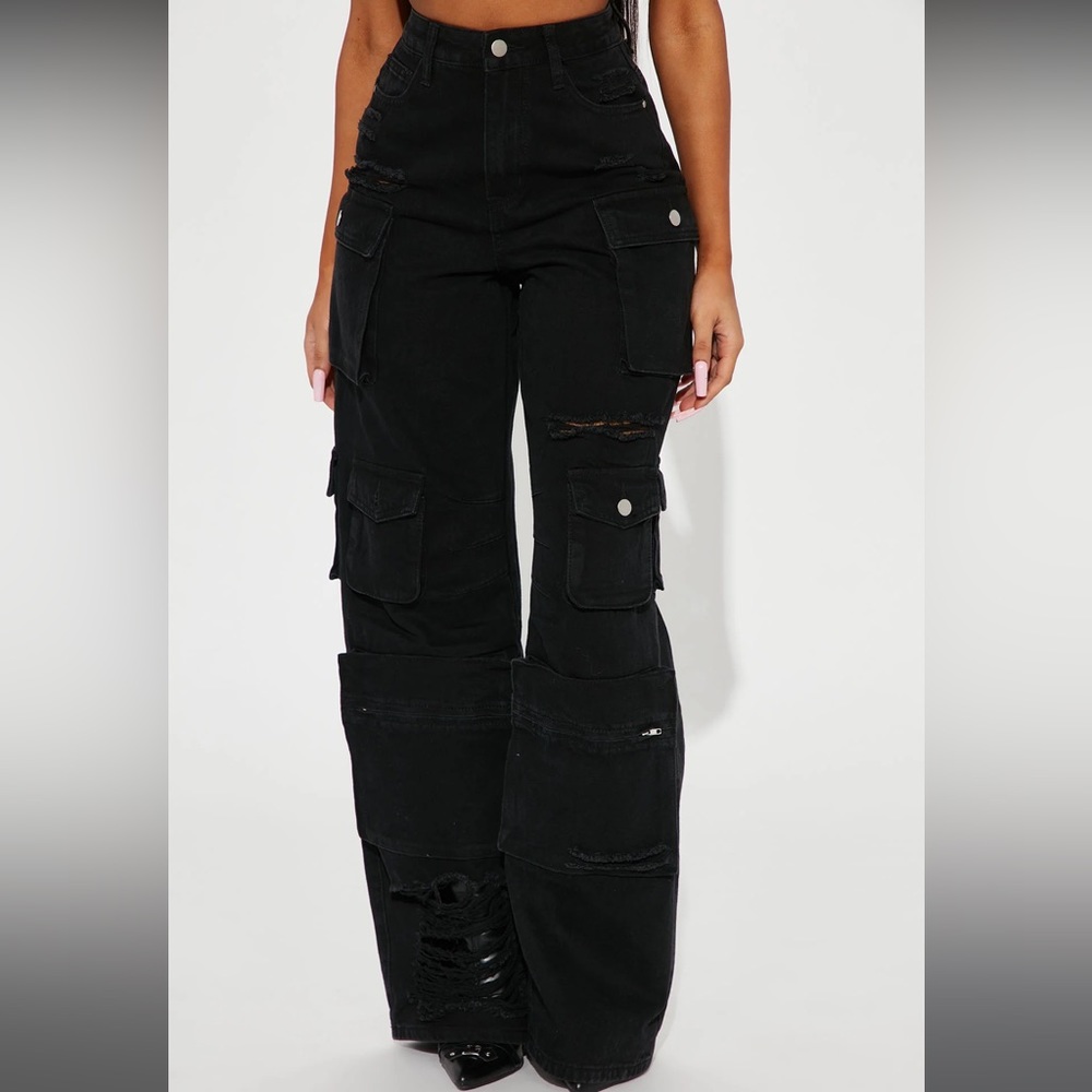 Black High Waste Caro Jeans